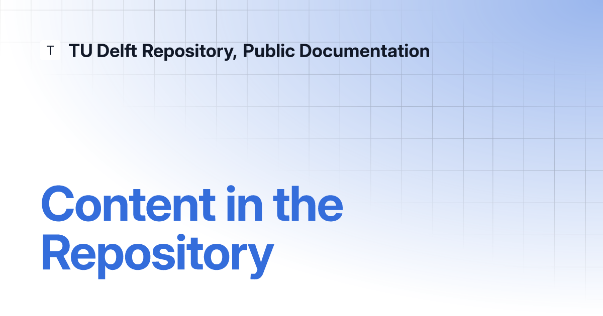 thesis repository tu delft